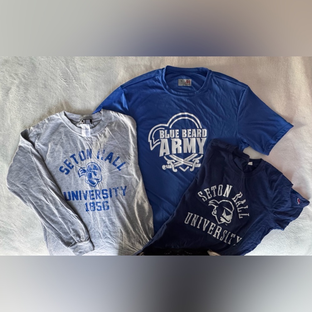 Seton Hall University.  Bundle of three authentic SHU T-Shirts